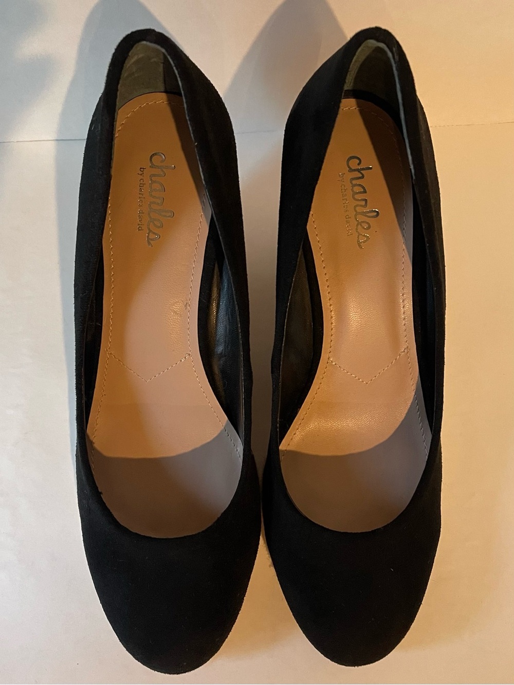 Charles By Charles David Black Suede‎ Espadrille Wedge - Picture 3 of 9